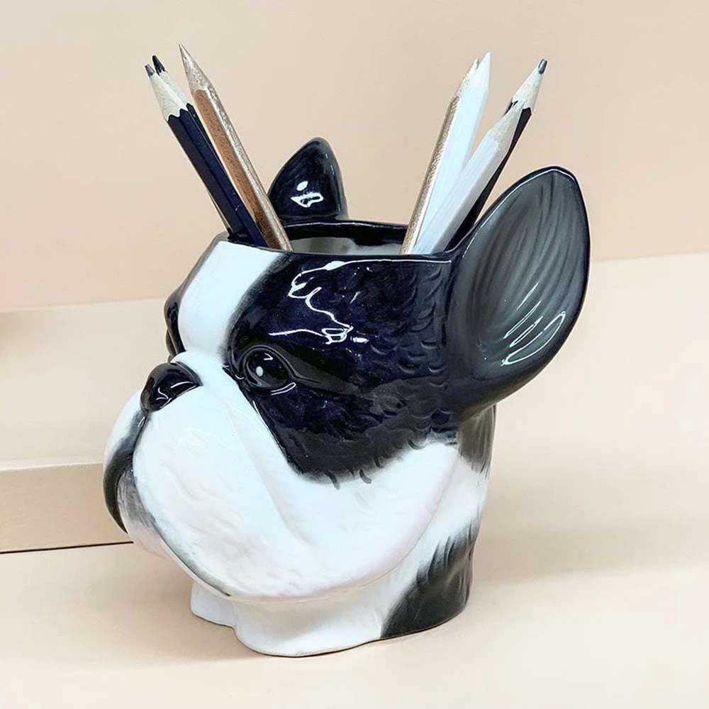 Ceramic Frenchie Planter Pot | White Moose 2 Ceramic Frenchie Planter Pot | White Moose