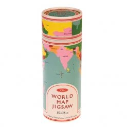 Outliving Retro World Map 300pc Puzzle In A Tube For Dad