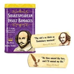William Valentine Man Cave Gifts Shakespearean Insult Adhesive Bandages