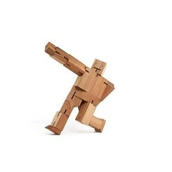 UNTIL Office Gifts Cubebot Medium | Wooden Robot Puzzle