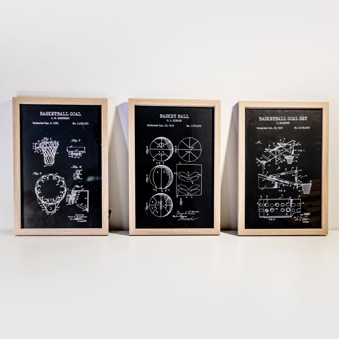 Yellow Octopus Exclusives - Prints Basketball Patent Prints Wall Art | Set Of 3 1 Yellow Octopus Exclusives - Prints Basketball Patent Prints Wall Art | Set Of 3