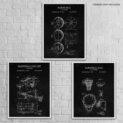 Yellow Octopus Exclusives - Prints Basketball Patent Prints Wall Art | Set Of 3