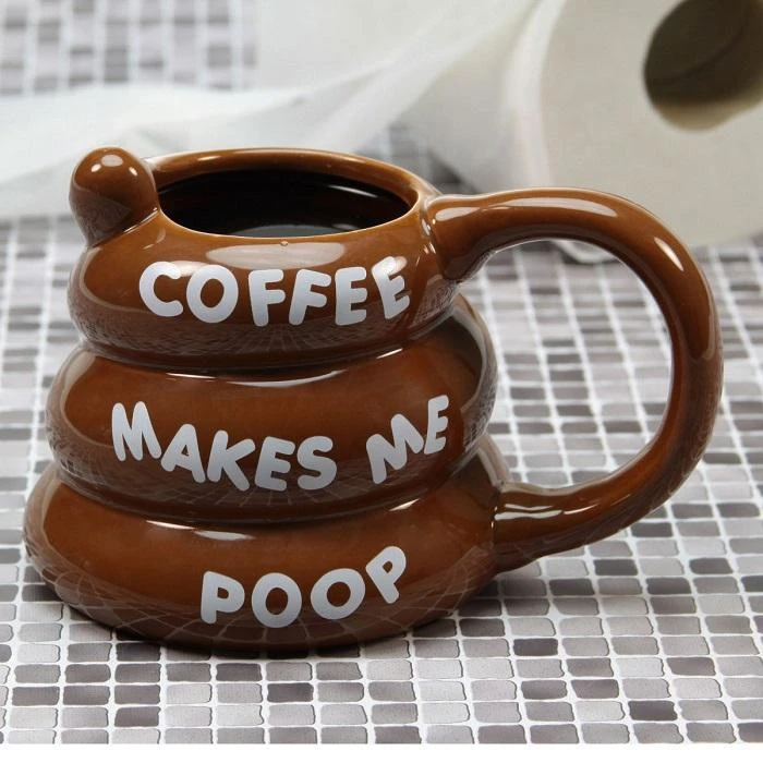 William Valentine Mens Novelty Gifts Coffee Makes Me Poop! Poo Shaped Coffee Mug 1 William Valentine Mens Novelty Gifts Coffee Makes Me Poop! Poo Shaped Coffee Mug