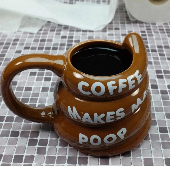 William Valentine Mens Novelty Gifts Coffee Makes Me Poop! Poo Shaped Coffee Mug 2 William Valentine Mens Novelty Gifts Coffee Makes Me Poop! Poo Shaped Coffee Mug
