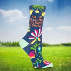 Optoco Im A Delicate F*cking Flower Ladies Socks Naughty Gifts