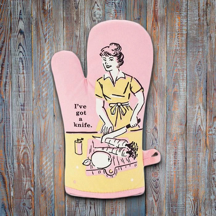Optoco I've Got A Knife Oven Mitt 1 Optoco I've Got A Knife Oven Mitt