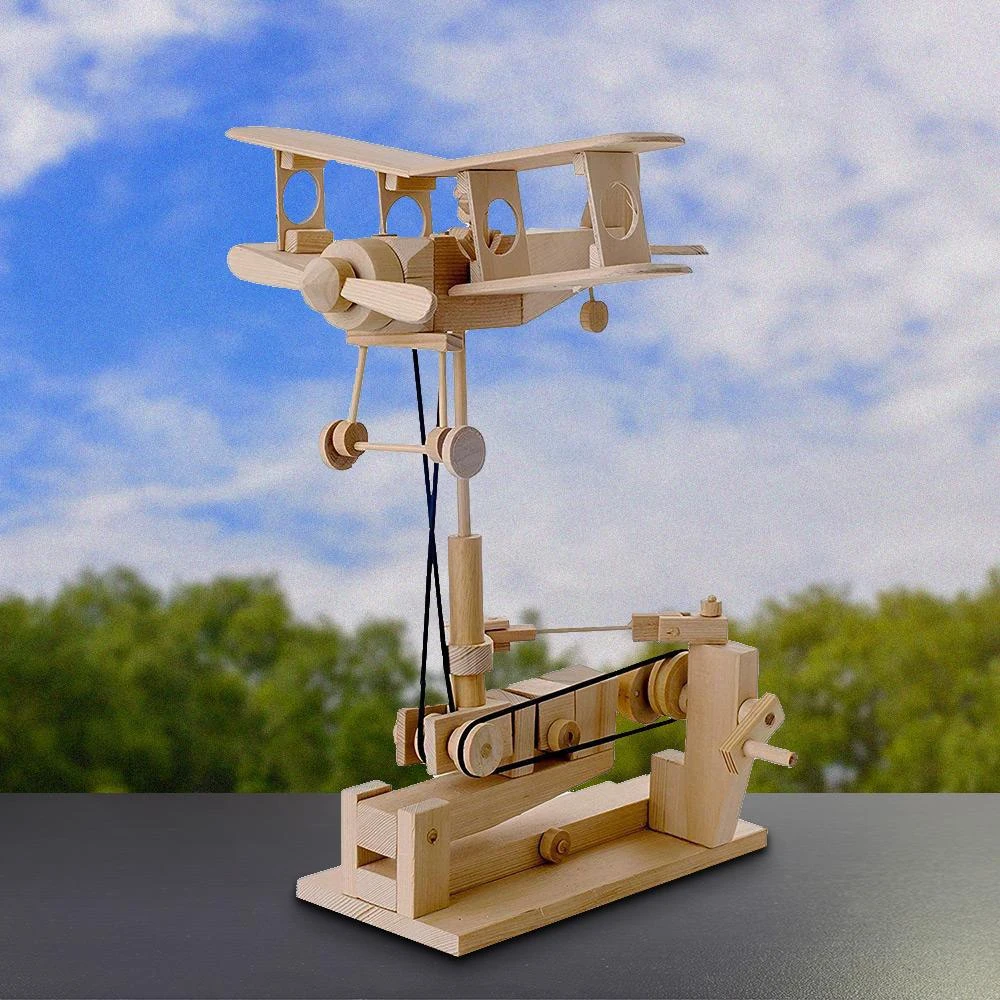 AM Living Timberkits DIY Mechanical Biplane Model Executive Gifts 1 AM Living Timberkits DIY Mechanical Biplane Model Executive Gifts