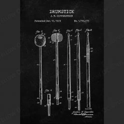 Yellow Octopus Exclusives - Prints Man Cave Gifts Drums Patent Prints Wall Art | Set Of 3