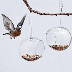 UNTIL Set Of 2 Eva Solo Glass Bird Feeders