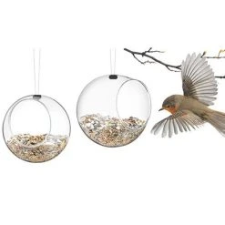 UNTIL Set Of 2 Eva Solo Glass Bird Feeders