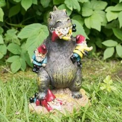 William Valentine T-Rex Garden Gnome Massacre Lawn Ornament Mens Novelty Gifts