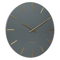 PS Home & Living Executive Gifts Luca Charcoal Gold Minimalist Silent Wall Clock