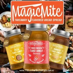 Yellow Octopus Novelty Food 'MagicMite' - Take Away Fast Food In A Jar Breakfast Spreads