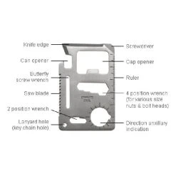 Mdi 10-in-1 Stainless Steel Credit Card Multi-Tool Gadgets For Him 9 Mdi 10-in-1 Stainless Steel Credit Card Multi-Tool Gadgets For Him