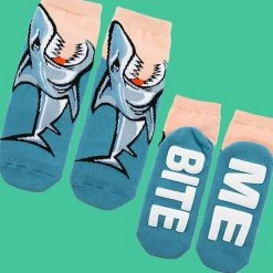 Mdi Bite Me Novelty Shark Socks