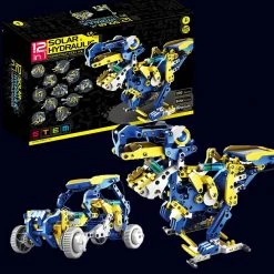 Johnco 12-in-1 Solar-Powered Hydraulic Robot Construction Kit