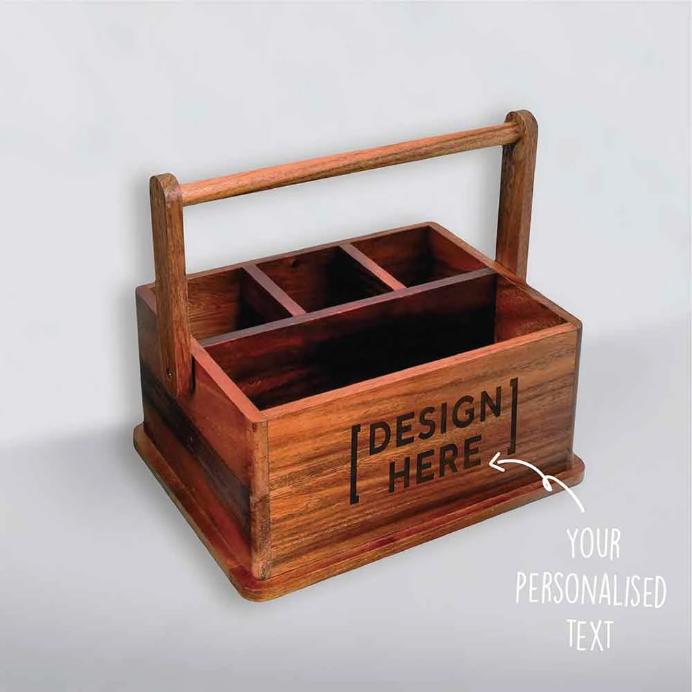 Yellow Octopus Personalised Beer Gifts Personalised Wood BBQ Condiment Caddy - Beer Design 2 Yellow Octopus Personalised Beer Gifts Personalised Wood BBQ Condiment Caddy - Beer Design