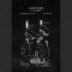 Yellow Octopus Exclusives - Prints Golf Patent Prints Wall Art | Set Of 3 Man Cave Gifts