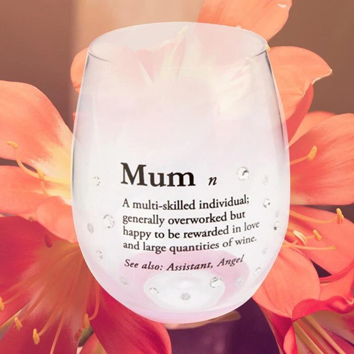 Mdi Definition Of Mum Embellished Stemless Wine Glass Gifts For Wives 1 Mdi Definition Of Mum Embellished Stemless Wine Glass Gifts For Wives