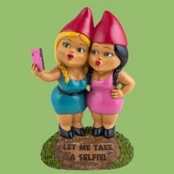 William Valentine Gifts For Sisters The Selfie Sisters Garden Gnome