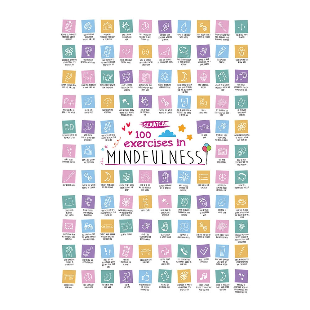 IsAlbi Gifts For Sisters 100 Exercises In Mindfulness Scratch Poster 3 IsAlbi Gifts For Sisters 100 Exercises In Mindfulness Scratch Poster