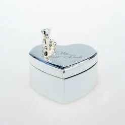 Landmark Concepts Silver Plated Heart First Curl Box Baby Shower Gifts
