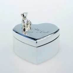 Landmark Concepts Silver Plated Heart First Curl Box Baby Shower Gifts
