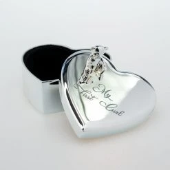 Landmark Concepts Silver Plated Heart First Curl Box Baby Shower Gifts