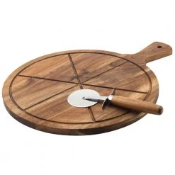 IsAlbi Premium Flinders Pizza Board & Cutter Wheel Set Gifts For Sisters