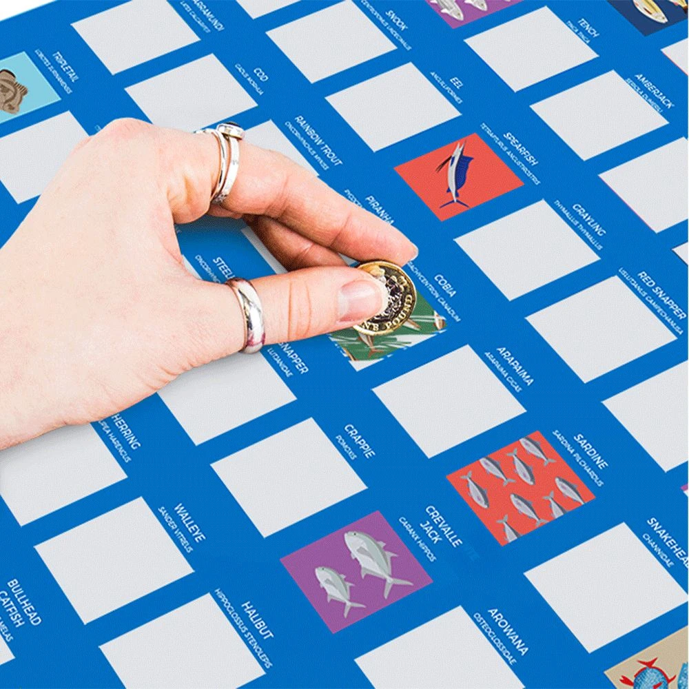 William Valentine Travel Gifts 100 Fish To Catch Bucket List Scratch Poster 2 William Valentine Travel Gifts 100 Fish To Catch Bucket List Scratch Poster