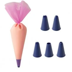 IsAlbi Gifts For Grandmas Silicone Piping Set With 5 Nozzles