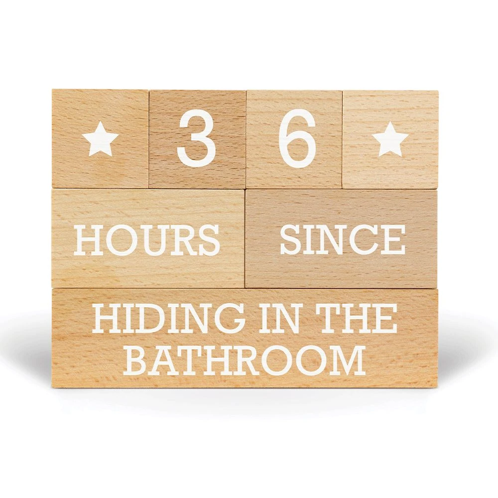 IsAlbi Baby Shower Gifts Wooden Countdown Blocks: Parenting Edition 3 IsAlbi Baby Shower Gifts Wooden Countdown Blocks: Parenting Edition