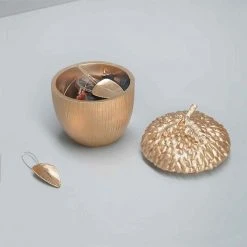 Gold Acorn Secret Trinket Box | White Moose