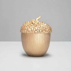 Gold Acorn Secret Trinket Box | White Moose