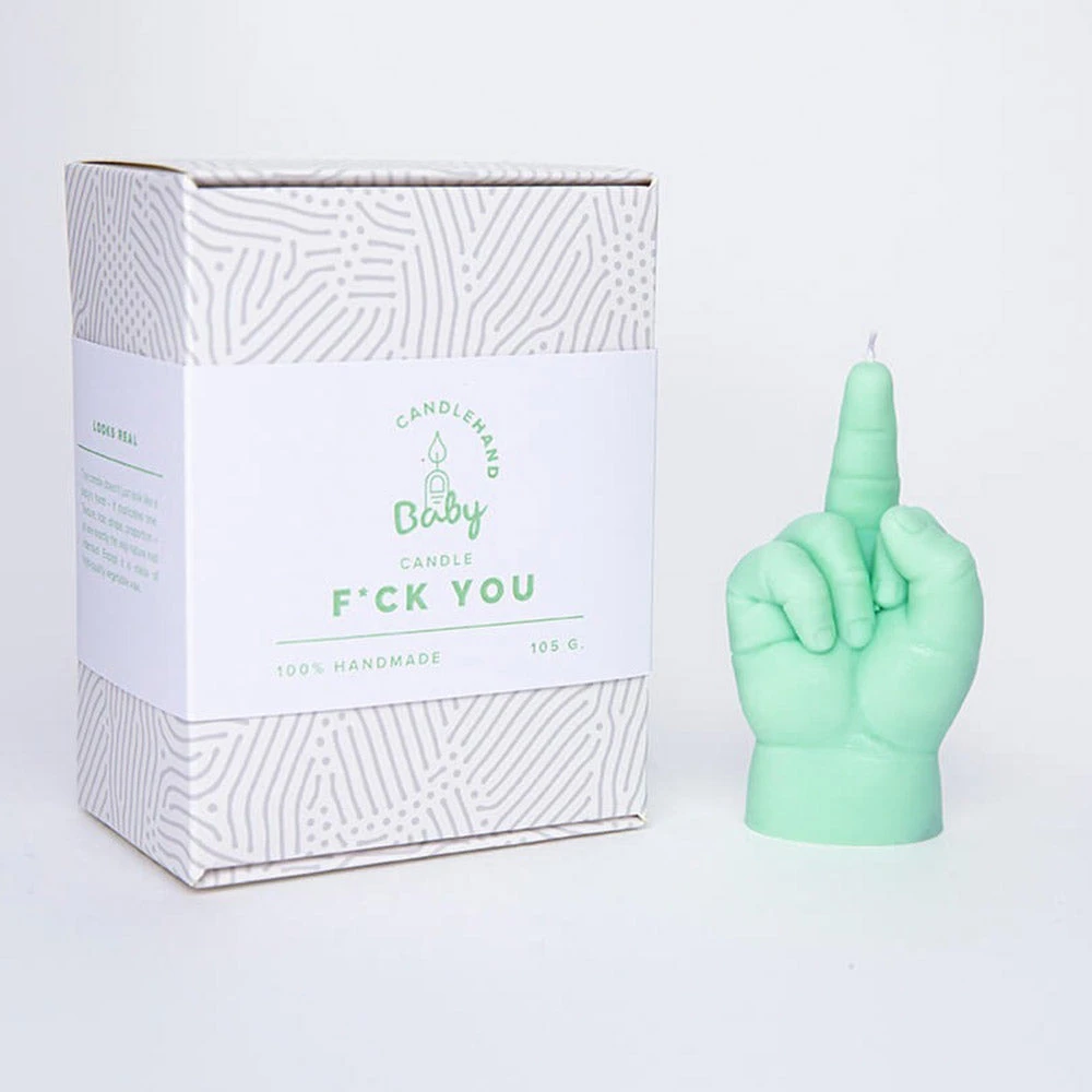 Little Global Naughty Gifts Handmade F*ck You Baby Hand Candle | Green 1 Little Global Naughty Gifts Handmade F*ck You Baby Hand Candle | Green