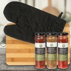 Random Harvest BBQ Bread Board & Sauces Gift Set