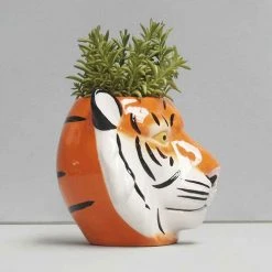 Ceramic Tiger Planter Pot | White Moose Gifts For Sisters