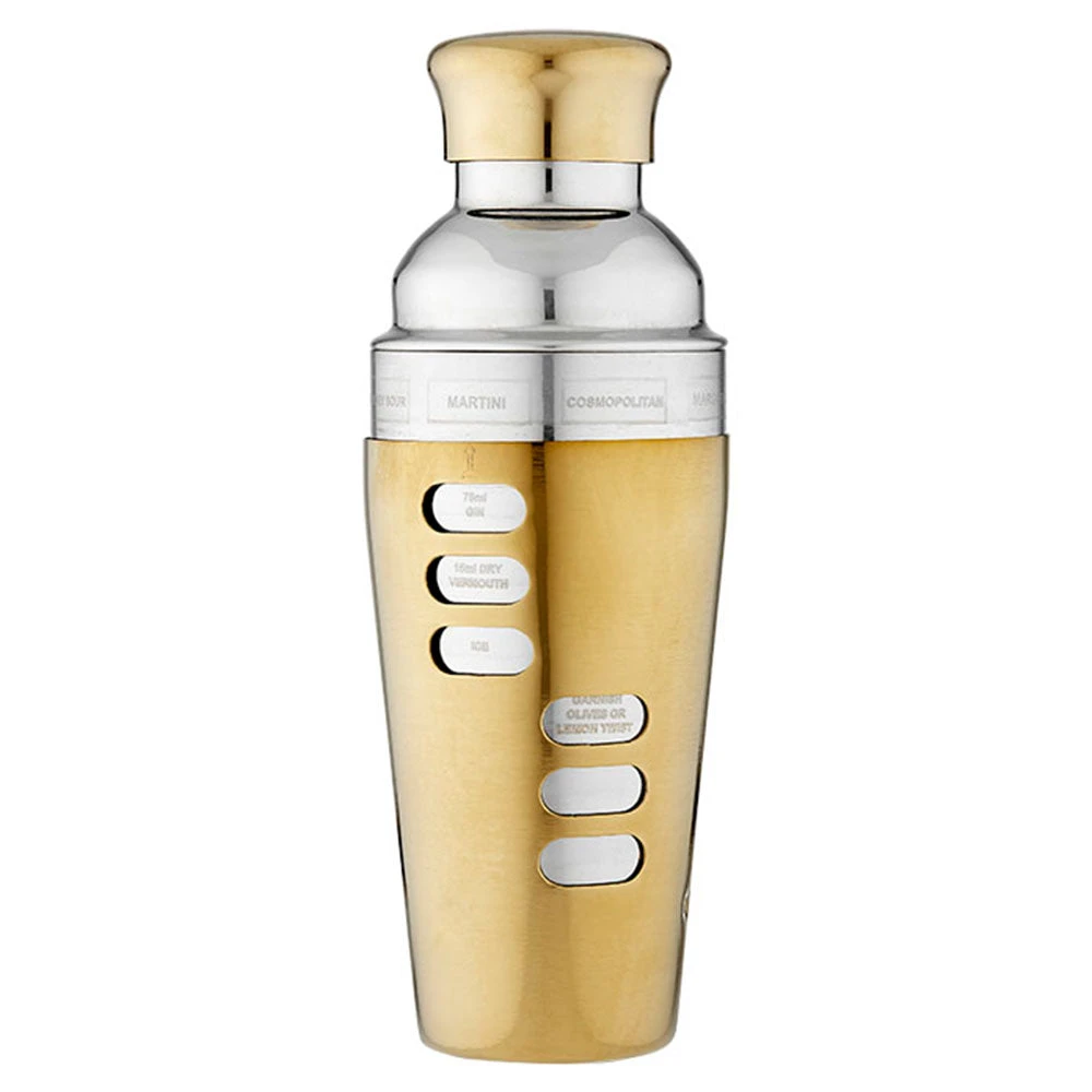 Ladelle Gold Recipe Cocktail Shaker 1 Ladelle Gold Recipe Cocktail Shaker