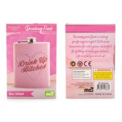 Mdi Drink Up B#tches Pink Stainless Steel Flask Gifts For Sisters