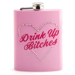 Mdi Drink Up B#tches Pink Stainless Steel Flask Gifts For Sisters