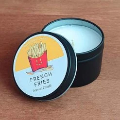 Cedargris Mens Novelty Gifts French Fries Scented Candle Tin