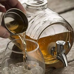 Sheldon & Hammond Glass Barrel Drink Dispenser 1 Litre