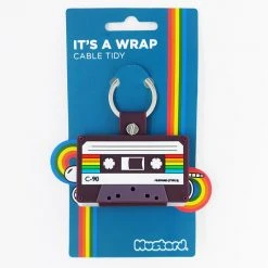 William Valentine Gifts For Sisters It's A Wrap Cassette Tape Cable Tidy Key Ring