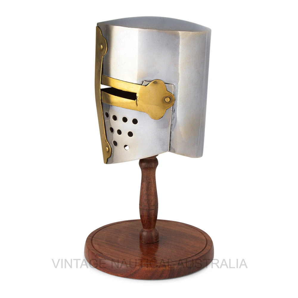 Vintage Nautical Man Cave Gifts Miniature Medieval Crusader Knight Helmet 3 Vintage Nautical Man Cave Gifts Miniature Medieval Crusader Knight Helmet