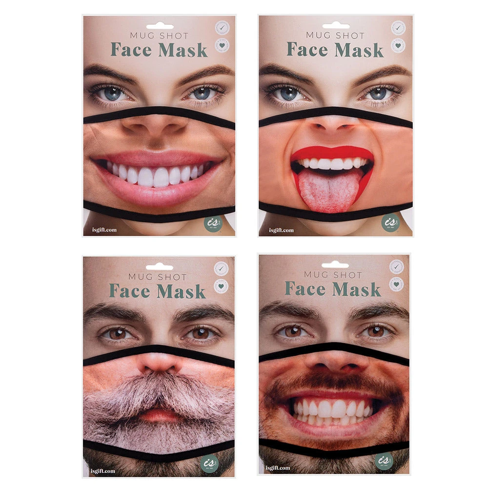 IsAlbi Mens Novelty Gifts Mug Shot Face Mask | Assorted Designs 1 IsAlbi Mens Novelty Gifts Mug Shot Face Mask | Assorted Designs