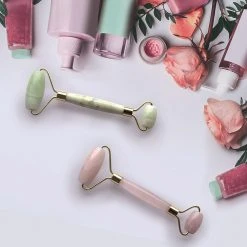 IsAlbi Natural Crystal Facial Roller | Jade Or Rose Quartz Gifts For Sisters