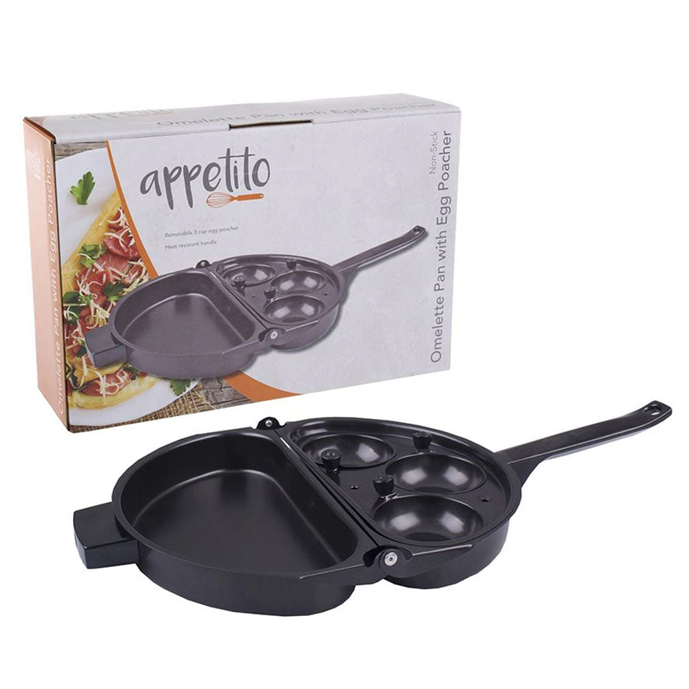 Donaldson Non-Stick Omelette Pan With Egg Poacher 1 Donaldson Non-Stick Omelette Pan With Egg Poacher