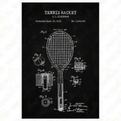 Yellow Octopus Exclusives - Prints Man Cave Gifts Tennis Patent Prints Wall Art | Set Of 3