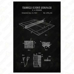 Yellow Octopus Exclusives - Prints Man Cave Gifts Tennis Patent Prints Wall Art | Set Of 3