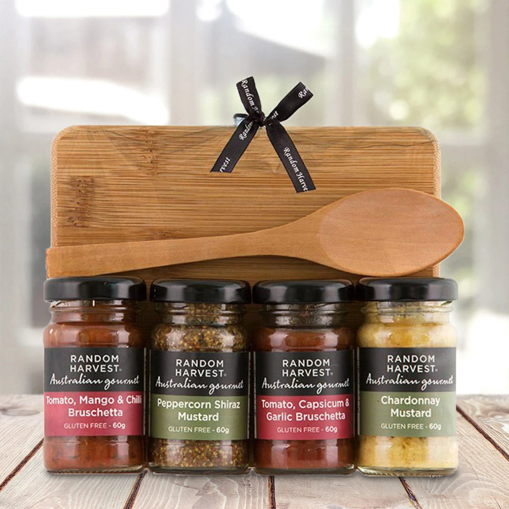 Random Harvest Picnic Cheese Board & Sauces Gift Set Foodie 1 Random Harvest Picnic Cheese Board & Sauces Gift Set Foodie